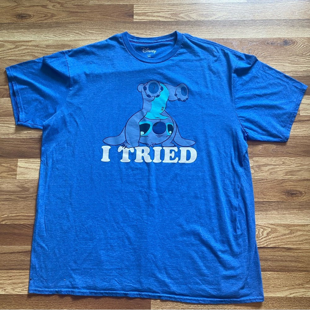 Unisex Disney Blue Stitch T-Shirt with Fun Graphic Size 2X